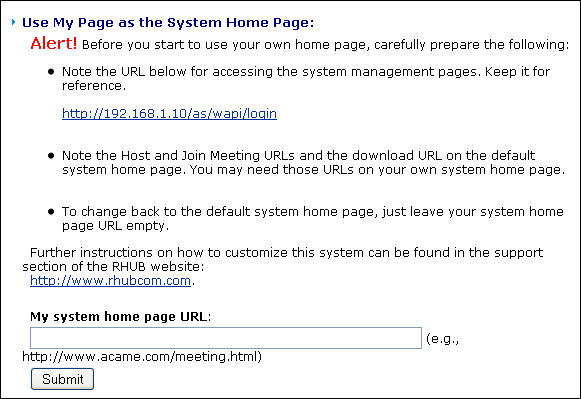 meeting page customization
